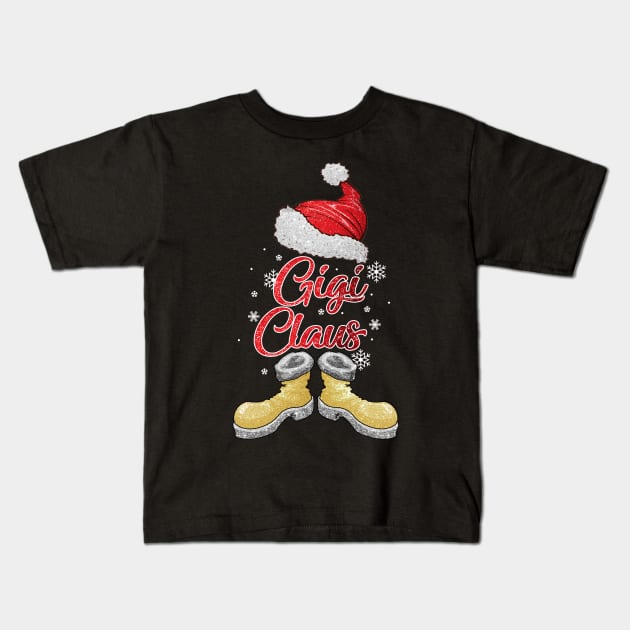 Santa Gigi Claus Merry Christmas Matching Family Group Kids T-Shirt by Terryeare